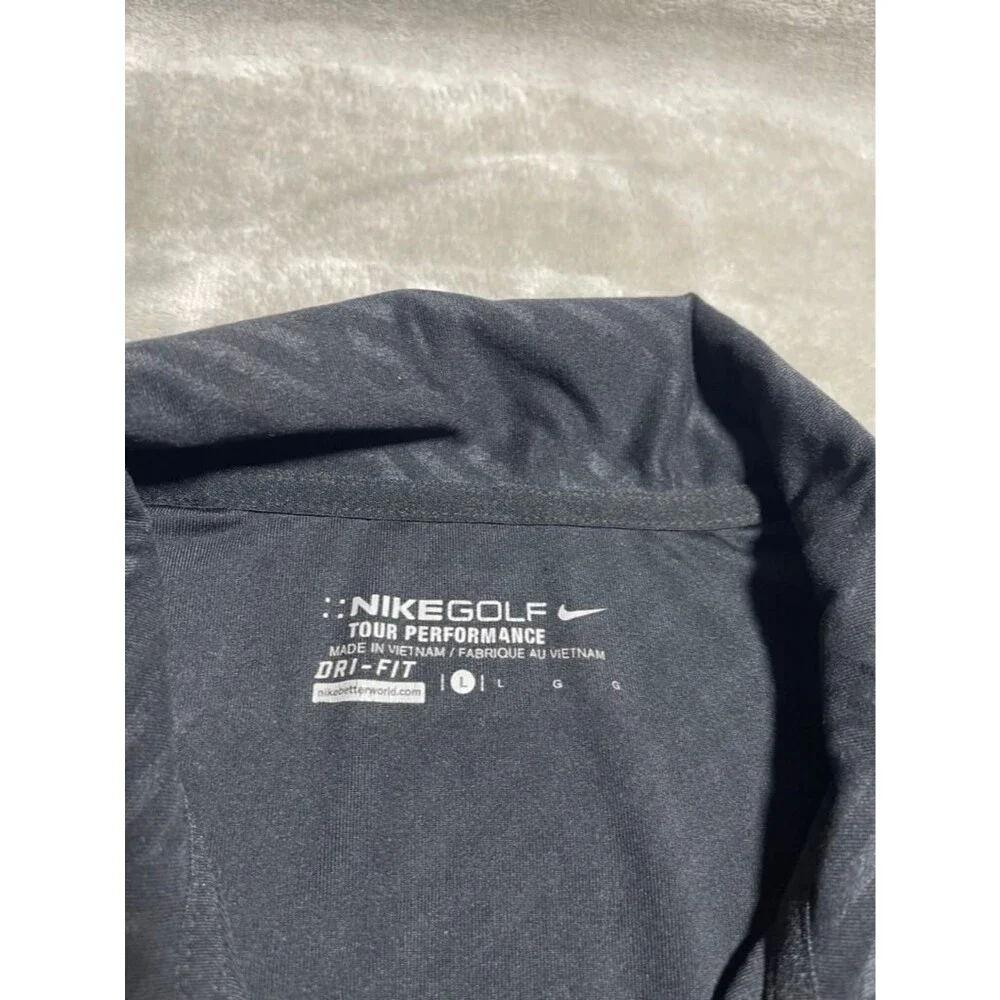 Nike Golf Jaguar Polo Shirt Men Large Black Performance Dri-Fit Embroidered